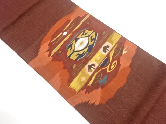 JAPANESE FUKURO OBI / KIN-TOSHI / WOVEN ABSTRACTFLOWER